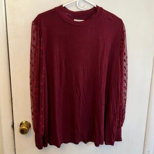 Maurice’s Women’s Long Sleeve Shirt Maroon Size 2X NWT